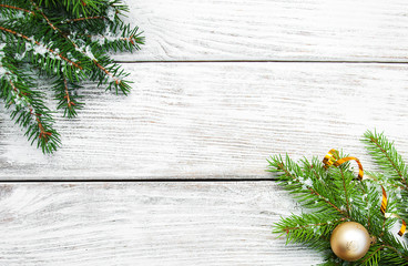 christmas decorations in snow