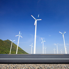 Wind turbines, Eco power concept.