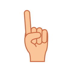 index finger up hand gesture icon image vector illustration design 