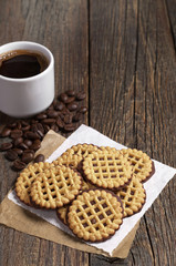 Cup of coffee and cookies