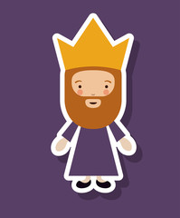 Wiseman cartoon icon. Holy night family christmas and betlehem theme. Colorful design. Vector illustration
