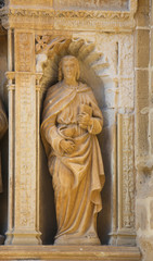 Fototapeta na wymiar Statue of John the Apostle at the Church of Haro, La Rioja