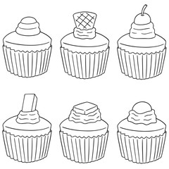 vector set of cupcakes