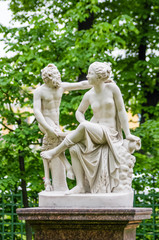 Fototapeta premium Anticient statue in Summer garden in Saint-Petersburg
