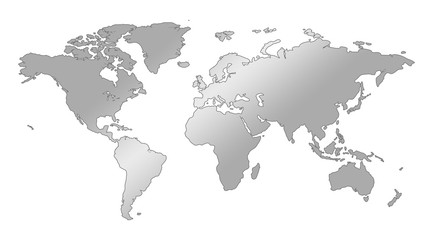 Fototapeta na wymiar Gray similar world map blank for infographic isolated on white background