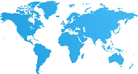 Deurstickers vergelijkbare wereldkaart leeg voor infographic geïsoleerd op een witte achtergrond © ad_stock