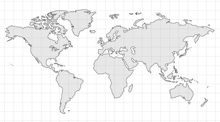 Gray similar world map blank for infographic