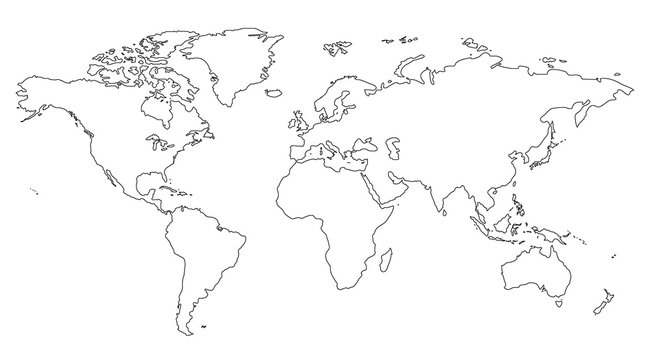Fototapeta Similar world map blank for infographic isolated on white background