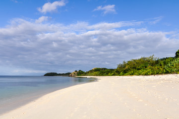 Pristine beach on Mana Island, Fiji