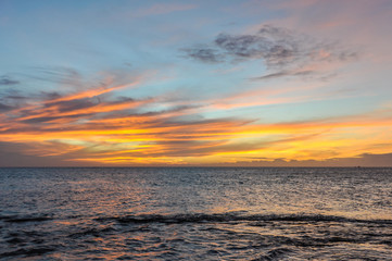 Fototapeta premium Sunset on Mana Island in Fiji
