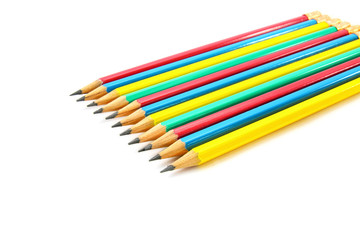 Pencils isolated on white background