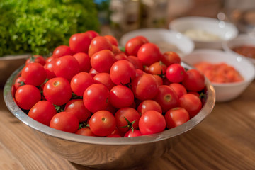 Plate with cherry tomatoes