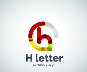 Fototapeta premium Abstract H geometric letter logo template