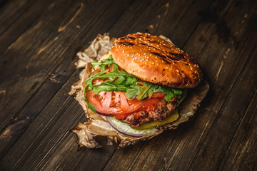 home made burger