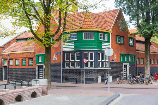 Traditional view of streets and buildings in Holland