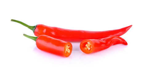 red pepper on white background