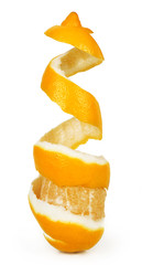 lemon peel isolated on white background