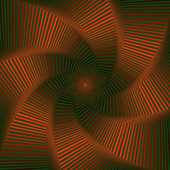 Whirling sequence with red and green octagonal star forms