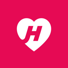 Letter H heart logo icon design template elements
