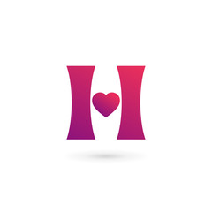 Letter H heart logo icon design template elements