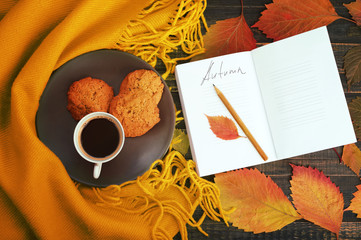 Open notepad with empty white pages and the inscription 