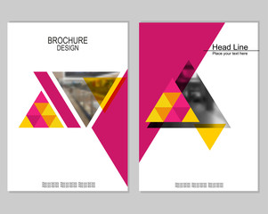 Vector brochure cover templates with blurred shop. Business brochure cover design. EPS 10. Mesh background.