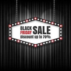 Black friday sale retro sign, Black Friday banner. Vector