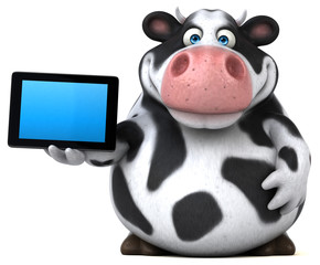 Naklejka premium Fun cow - 3D Illustration