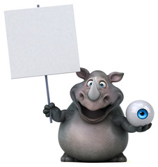 Fun rhinoceros - 3D Illustration