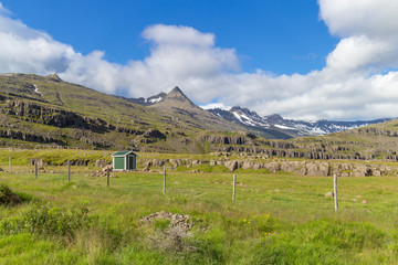 Fototapeta na wymiar Eastern Iceland meadow and mountains