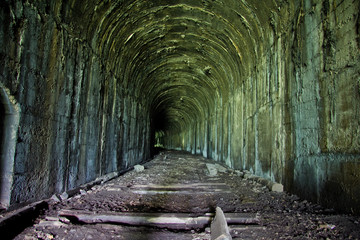 Abandoned railway tunnel in Tkvarcheli
