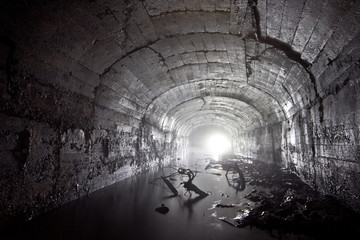 Flooded abandoned coal mine in Tkvarcheli, Abkhazia, Georgia