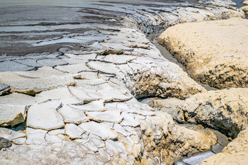 Dried rivers of mud from mud volcanoes