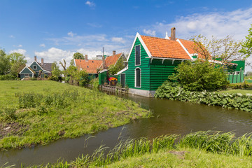 Traditional Dutch windmills at Zaanse Schans, Amsterdam