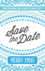 Vector Happy New Year or Merry Christmas theme Save the Date Inv