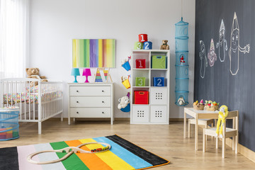 Spacious colorful child room