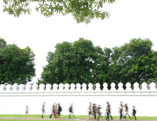 Obraz premium Abstract of blurred people walking on the street of Bangkok