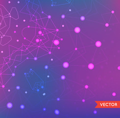 Abstract Background with Particles Structure of Molecule Genetic