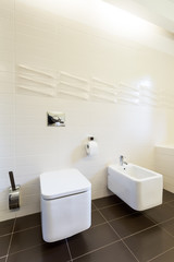 Fototapeta na wymiar Bathroom with tooilet and urinal