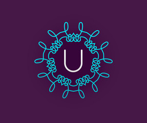 Monogram Design Template with Letter in Vector. Premium Elegant