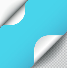 Vector Color Paper Page Curl with Shadow Isolated.