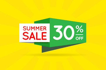 Summer Sale Sign Banner Poster ready for Web and Print. Vector.