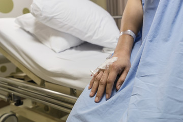 Fototapeta premium abstract scene of patient sit on the bed for relax in hospital