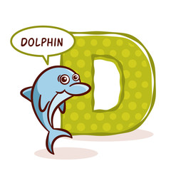 ABC ZOO Alphabet Letter D Dolphin