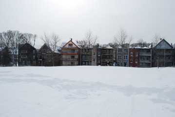 Houses in snow