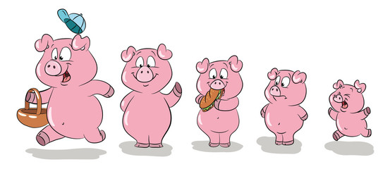 Fünf kleine Schweinchen
