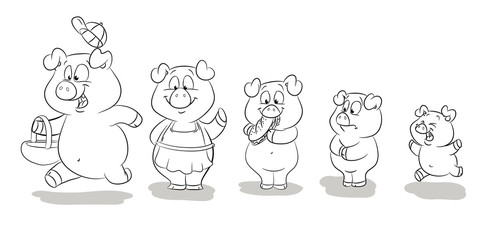 Fünf kleine Schweinchen