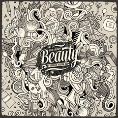 Cartoon doodles cosmetics frame design