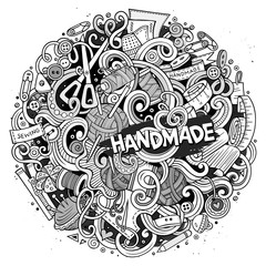 Cartoon cute doodles hand drawn Handmade illustration