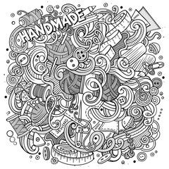 Cartoon cute doodles hand drawn Handmade illustration